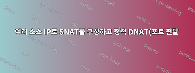 여러 소스 IP로 SNAT를 구성하고 정적 DNAT(포트 전달)를 사용할 수 있습니까?