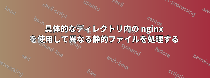 具体的なディレクトリ内の nginx を使用して異なる静的ファイルを処理する