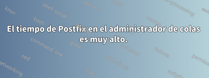 El tiempo de Postfix en el administrador de colas es muy alto.