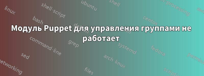 Модуль Puppet для управления группами не работает