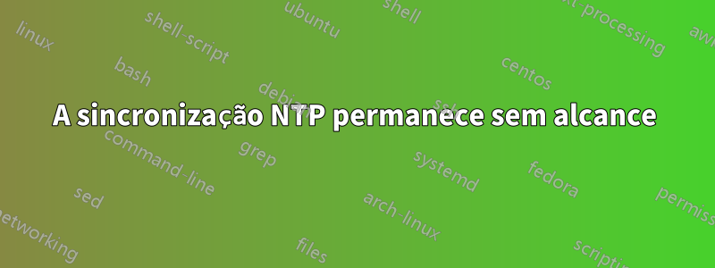 A sincronização NTP permanece sem alcance