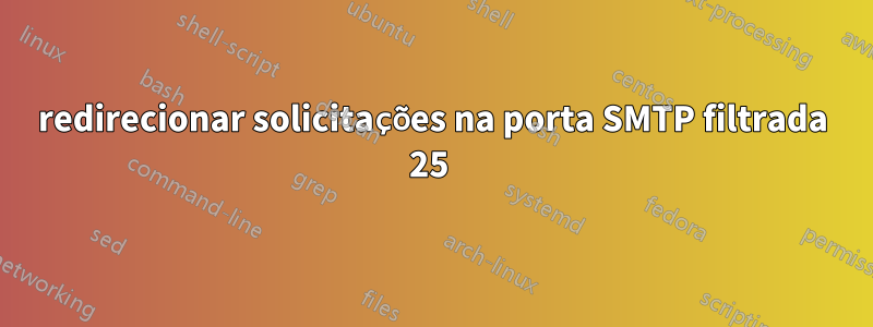 redirecionar solicitações na porta SMTP filtrada 25 