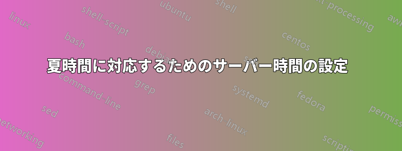 夏時間に対応するためのサーバー時間の設定 