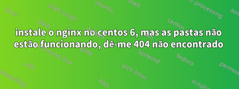 instale o nginx no centos 6, mas as pastas não estão funcionando, dê-me 404 não encontrado