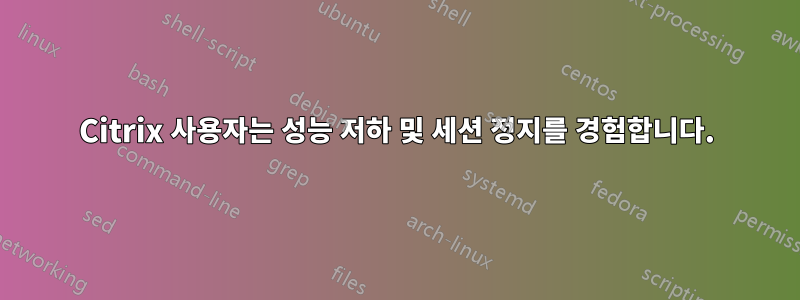Citrix 사용자는 성능 저하 및 세션 정지를 경험합니다.