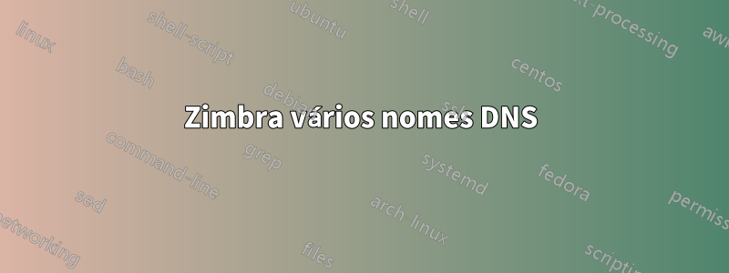 Zimbra vários nomes DNS
