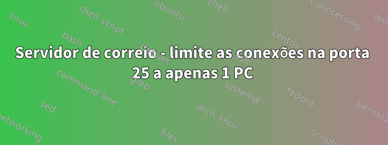 Servidor de correio - limite as conexões na porta 25 a apenas 1 PC