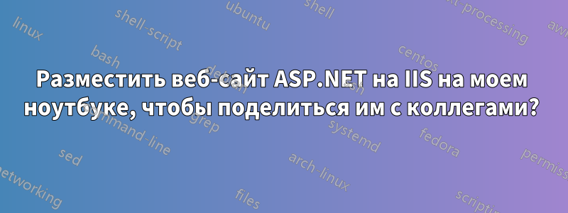 Разместить веб-сайт ASP.NET на IIS на моем ноутбуке, чтобы поделиться им с коллегами?