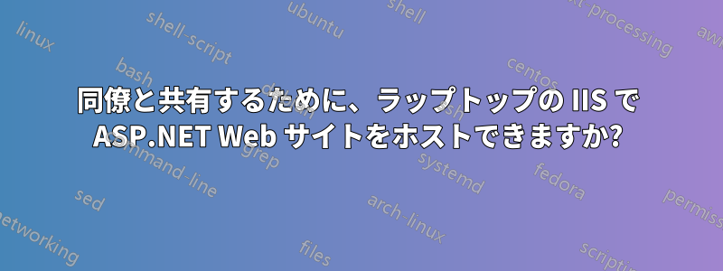 同僚と共有するために、ラップトップの IIS で ASP.NET Web サイトをホストできますか?