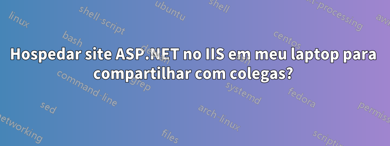 Hospedar site ASP.NET no IIS em meu laptop para compartilhar com colegas?