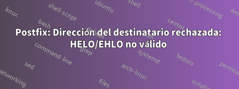 Postfix: Dirección del destinatario rechazada: HELO/EHLO no válido