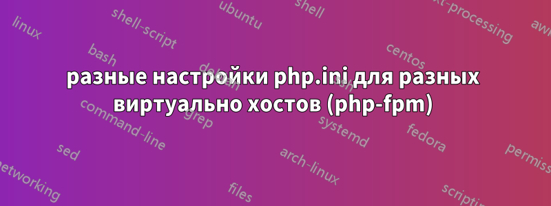 разные настройки php.ini для разных виртуально хостов (php-fpm)