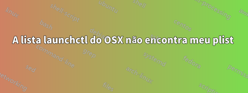 A lista launchctl do OSX não encontra meu plist