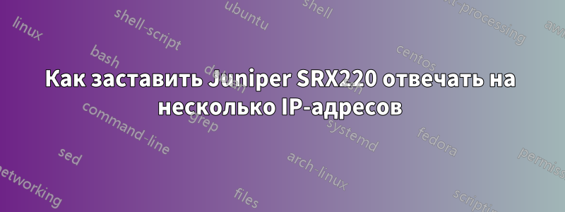 Как заставить Juniper SRX220 отвечать на несколько IP-адресов