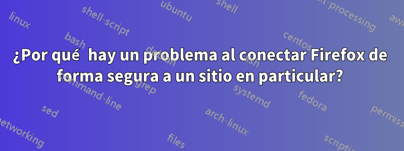 ¿Por qué hay un problema al conectar Firefox de forma segura a un sitio en particular?