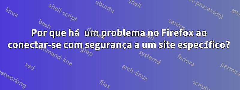 Por que há um problema no Firefox ao conectar-se com segurança a um site específico?