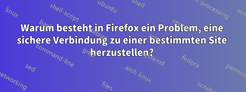 Warum besteht in Firefox ein Problem, eine sichere Verbindung zu einer bestimmten Site herzustellen?