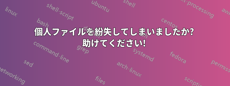 個人ファイルを紛失してしまいましたか? 助けてください!