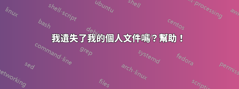 我遺失了我的個人文件嗎？幫助！