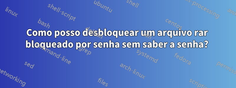 Como posso desbloquear um arquivo rar bloqueado por senha sem saber a senha?