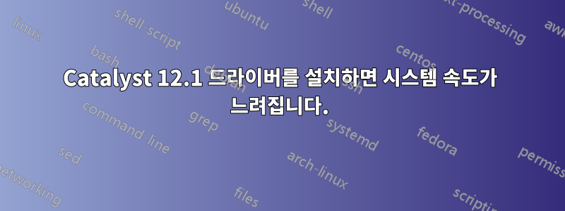 Catalyst 12.1 드라이버를 설치하면 시스템 속도가 느려집니다.