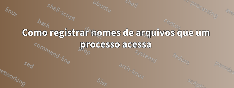 Como registrar nomes de arquivos que um processo acessa