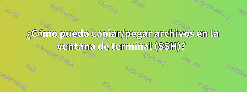 ¿Cómo puedo copiar/pegar archivos en la ventana de terminal (SSH)? 