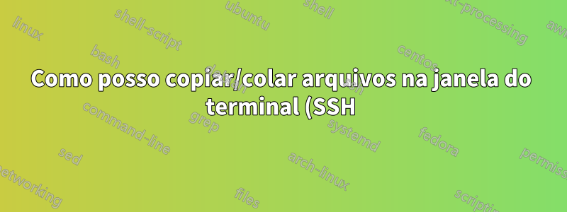 Como posso copiar/colar arquivos na janela do terminal (SSH)?