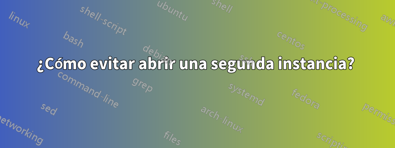 ¿Cómo evitar abrir una segunda instancia?