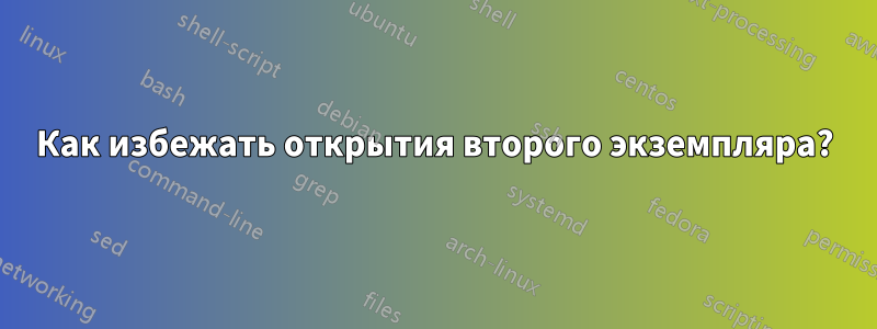 Как избежать открытия второго экземпляра?