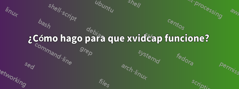 ¿Cómo hago para que xvidcap funcione?