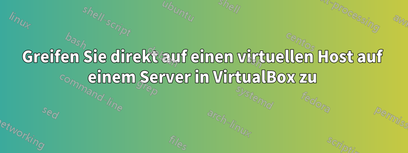 Greifen Sie direkt auf einen virtuellen Host auf einem Server in VirtualBox zu