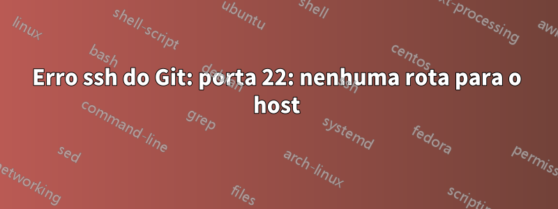 Erro ssh do Git: porta 22: nenhuma rota para o host