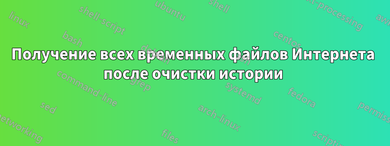 Получение всех временных файлов Интернета после очистки истории
