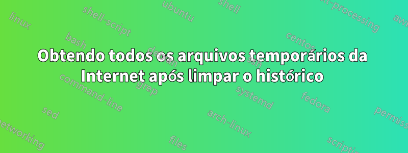 Obtendo todos os arquivos temporários da Internet após limpar o histórico