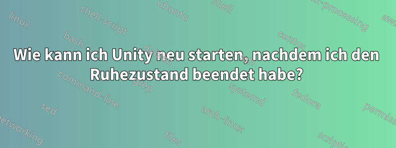 Wie kann ich Unity neu starten, nachdem ich den Ruhezustand beendet habe?