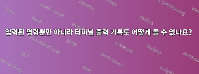입력된 명령뿐만 아니라 터미널 출력 기록도 어떻게 볼 수 있나요?