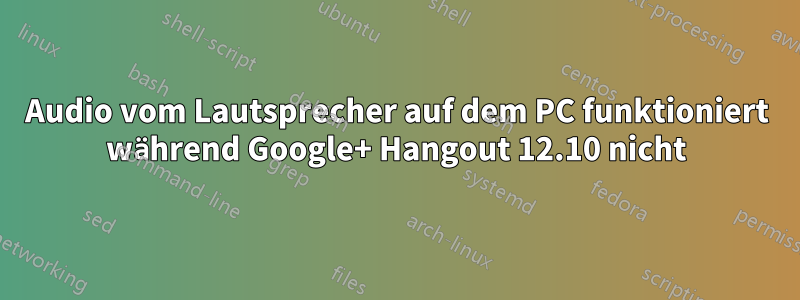 Audio vom Lautsprecher auf dem PC funktioniert während Google+ Hangout 12.10 nicht
