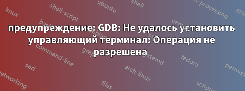 предупреждение: GDB: Не удалось установить управляющий терминал: Операция не разрешена 