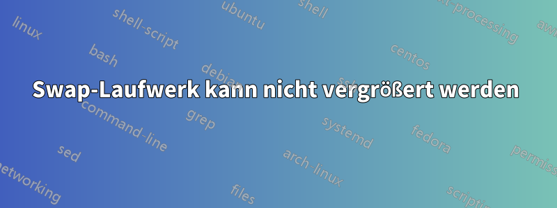 Swap-Laufwerk kann nicht vergrößert werden