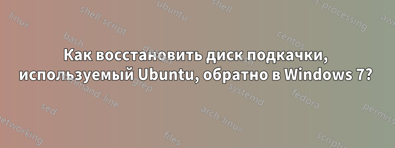 Как восстановить диск подкачки, используемый Ubuntu, обратно в Windows 7?