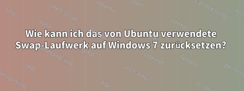 Wie kann ich das von Ubuntu verwendete Swap-Laufwerk auf Windows 7 zurücksetzen?