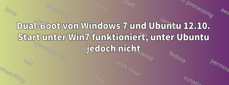 Dual-Boot von Windows 7 und Ubuntu 12.10. Start unter Win7 funktioniert, unter Ubuntu jedoch nicht