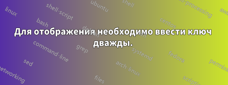 Для отображения необходимо ввести ключ дважды.