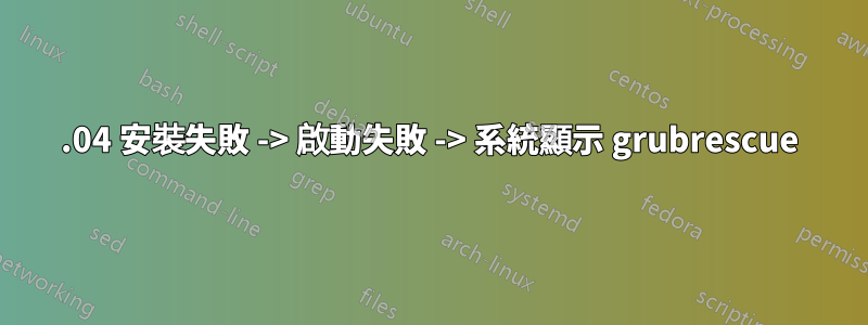 12.04 安裝失敗 -> 啟動失敗 -> 系統顯示 grubrescue