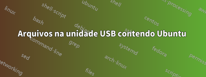 Arquivos na unidade USB contendo Ubuntu