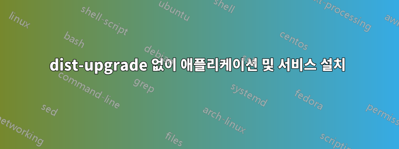 dist-upgrade 없이 애플리케이션 및 서비스 설치