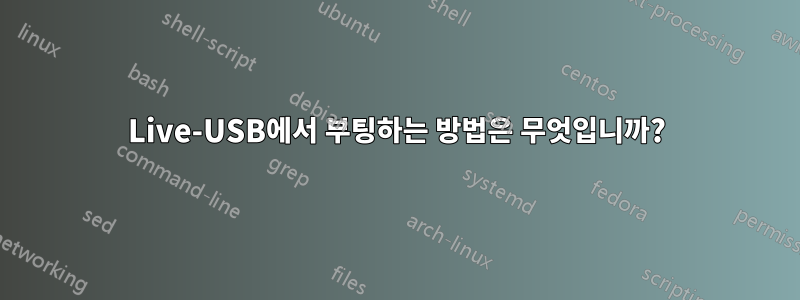 Live-USB에서 부팅하는 방법은 무엇입니까?
