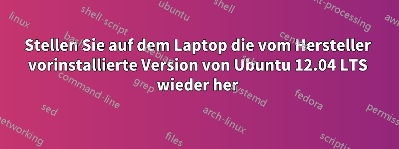 Stellen Sie auf dem Laptop die vom Hersteller vorinstallierte Version von Ubuntu 12.04 LTS wieder her