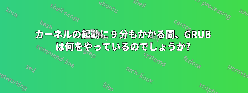 カーネルの起動に 9 分もかかる間、GRUB は何をやっているのでしょうか?